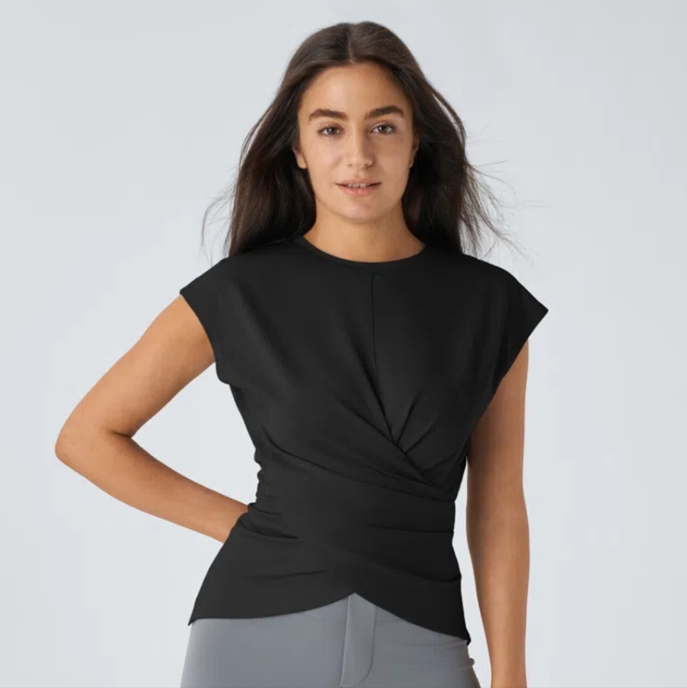 Halara Cap Sleeve Crossover Wrap Top